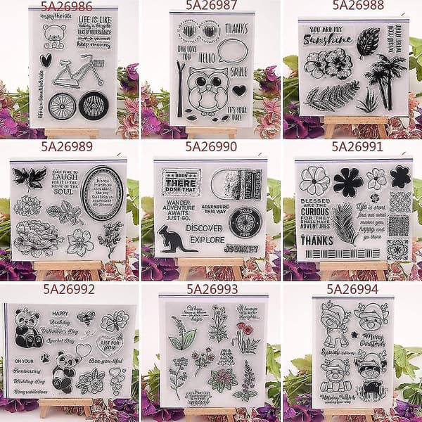 Transparenta Silikonstämplar med Blommor