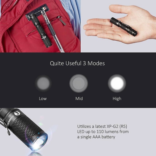 Lumintop Tool AAA Nøkkelring Mini Lommelykt Enkelt AAA Batteri