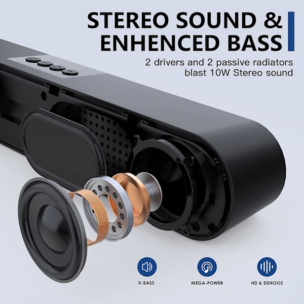 350ts Audio Datorljud, Skrivbords Högtalare Notebook, Hushållsremsa Högtalare Trådbunden Påverkan Subwoofer