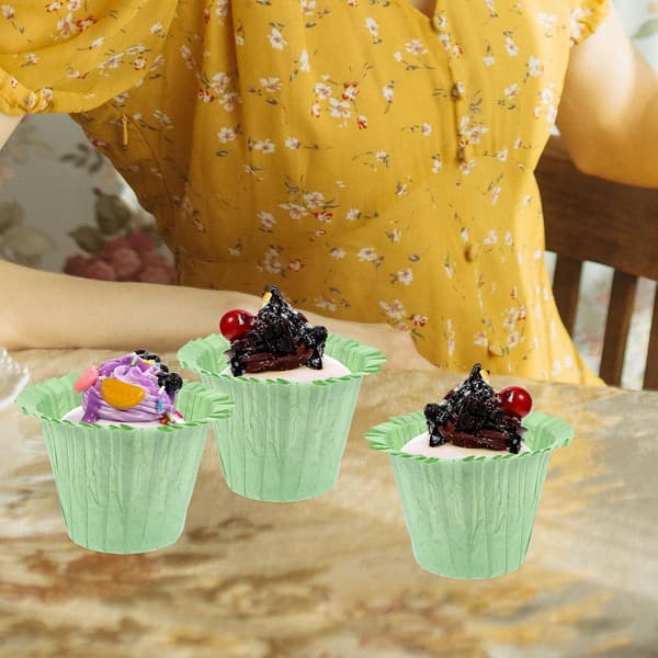 50 st muffinsformar muffinsformar pappersbakformar grön enkel design