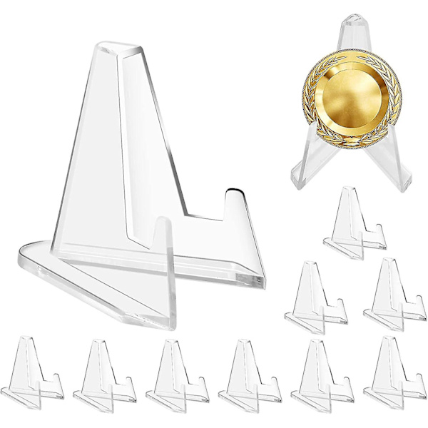 10 stk Akryl Mini Mønt Display Holder Staffeli Holder, Plast Staffeli Plade, Klar