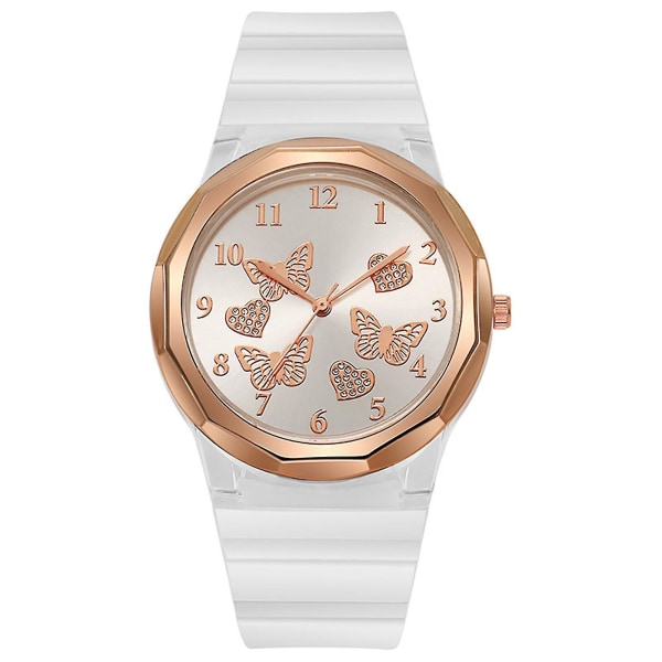 Rose Gold Watch Butterfy And Heart Armbandsur Watch för vardagen