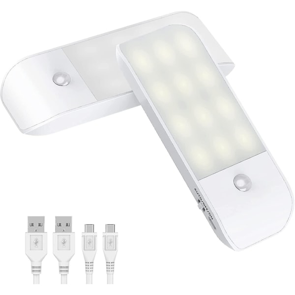 Bevegelsessensorlys Innendørs, USB Ladbar LED Nattelys Med 3 Moduser (auto/på/av)