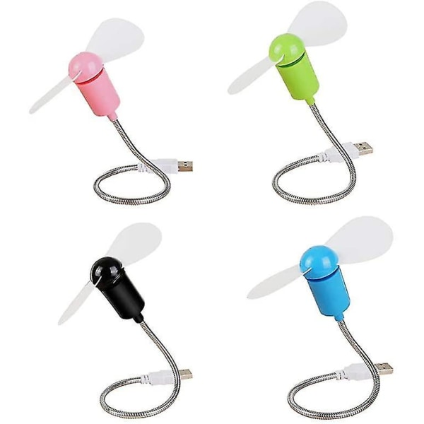 4 kpl USB Mini Letku Tuuletin Metalli Joustava Jäähdytystuulin