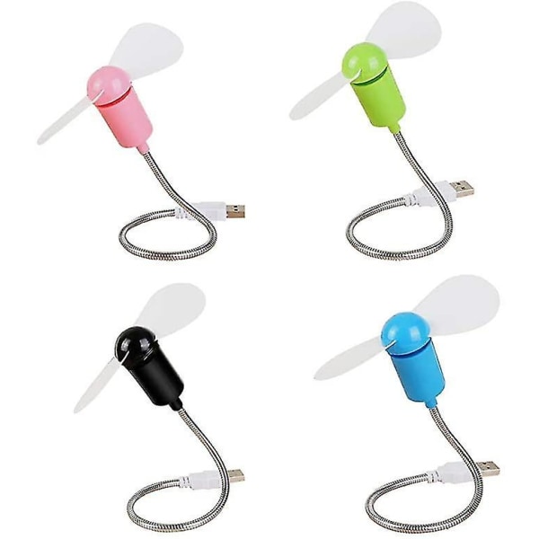4 stk USB Mini Slange Blæser Metal Fleksibel Køle Blæser