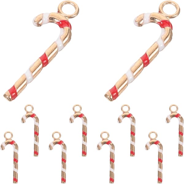 10 st julkäppshängen Mini legeringsberlocker DIY-smycken