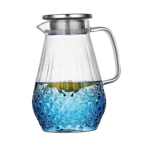 Glasskanne Vanngryte Varmebestandig vannkoker Stållokk