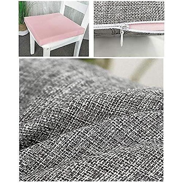Sitteputer Solid Farge Bomullslin Square Pute Antislipp Stolpute Lounge Sittetrekk