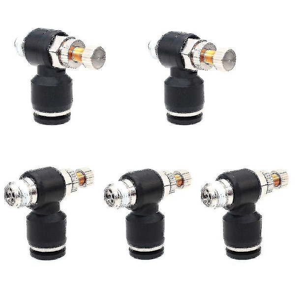 5 stk Pneumatisk Push-on Luftstyringsventil, 6mm Rør Udvendig Diameter X G1/4 Hantråd