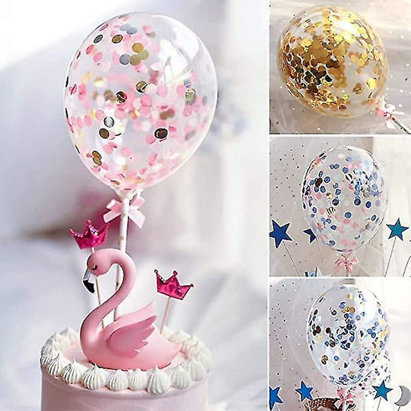 Roséguld Konfettisballong Tårta Topper Mini Ballonger Fest Dekoration