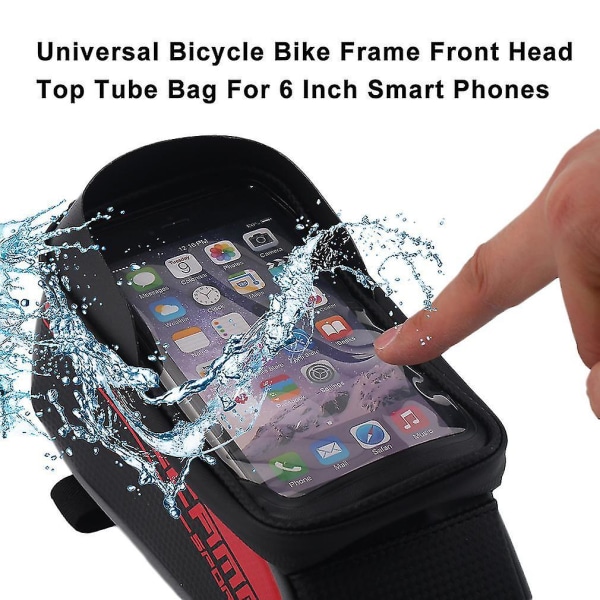 Universal Cykelram Front Head Top Tube Bag 6" telefoner