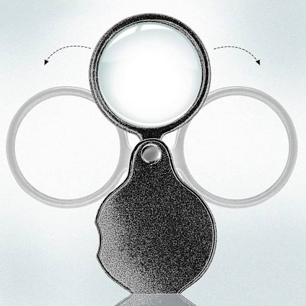 2 st 10x Små Fickförstoringsglas Premium Vikbart Mini Förstoringsglas Med Roterande Skyddande Läderfodral, Används För Läsning, Vetenskap, Smycken