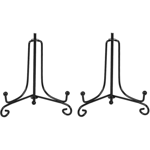 2 kpl Rauta Näyttöjalusta, Musta Rauta Taiteilija-Jalusta Levy Näyttö Kuvapidike Jalusta, Näyttää Kuvakehyksiä, Koristelevyjä, Tablettia Ja Taidetta 4 Tuumaa 4 inch