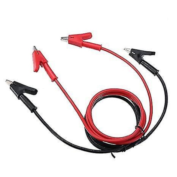2 stk. Isoleret Alligator Klips Testprobe Ledningskabel 1m
