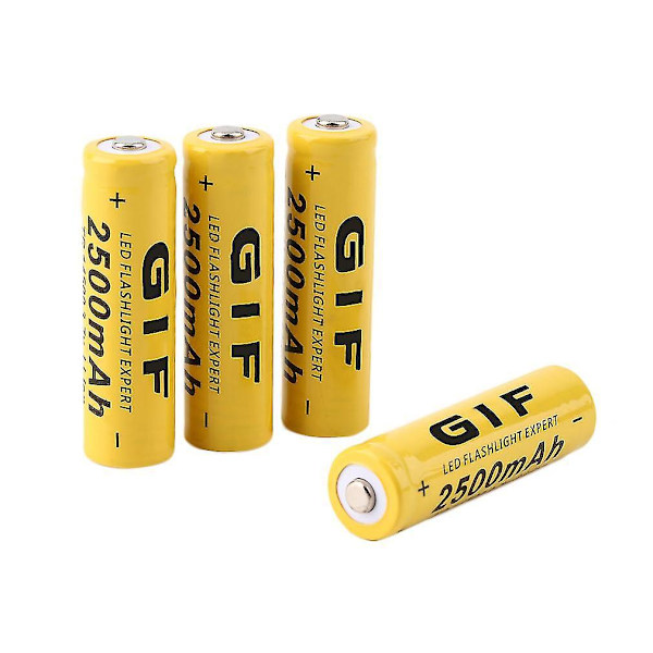 Keltainen 4 kpl 3.7v 14500 2500mAh Li-ion Ladattava Akku