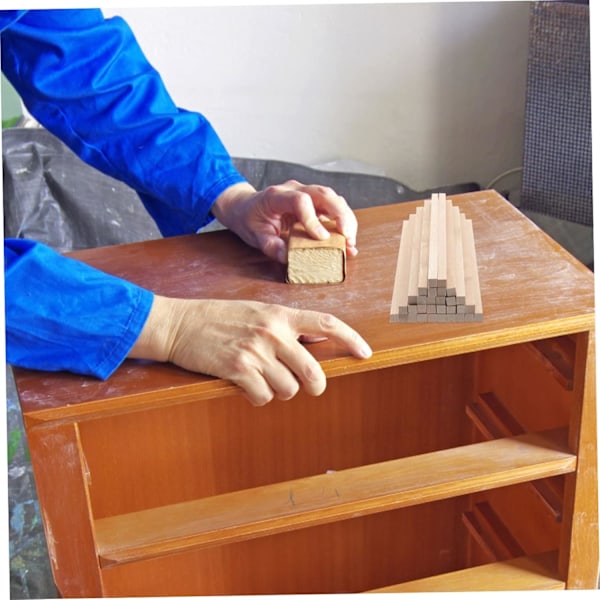 DIY Håndverksutstyr 30 stk. Firkantede Trepinner Ubehandlede Dybler for Prosjekter