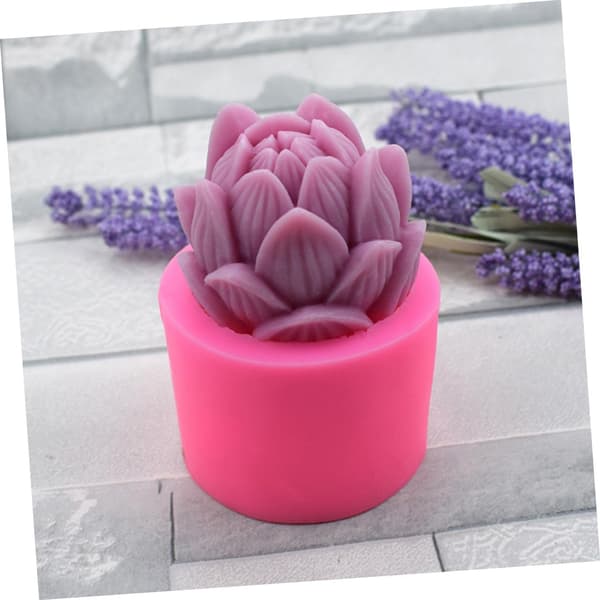 Silikon Lotus Aromaterapi Stearinlysform for DIY Såpelaging Flytende Silikon Kakeform