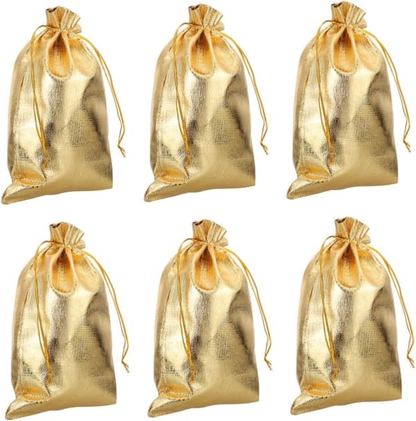 Påskpåsar med dragsko, 50-pack stora smyckespåsar för förpackning och förvaring