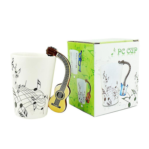 Keramisk Kande Kop Musikalsk Instrument Note Kaffe Mælkekop