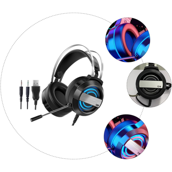 Profesjonelt Gaming Headset PC Headset Hodemontert Mikrofon Komfortable Pustende Øreklokker