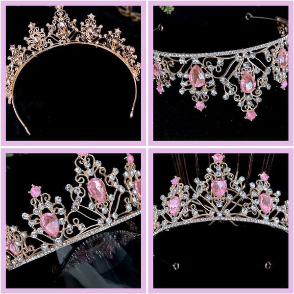 Krystal Krone Rhinestone Brude Tiara Mousserende Bryllupshår Tilbehør til Brud Bryllupskroner og Brudefester