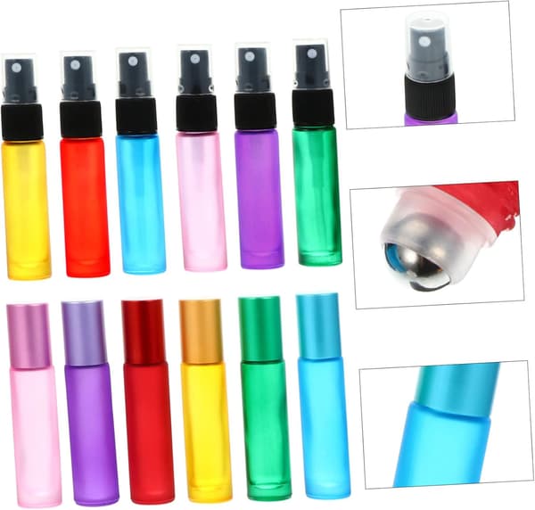 Eterisk olja Parfymflaskor Frostat glas Rollerflaskor för aromaterapi och hudvårdsapplikation Blandad stil