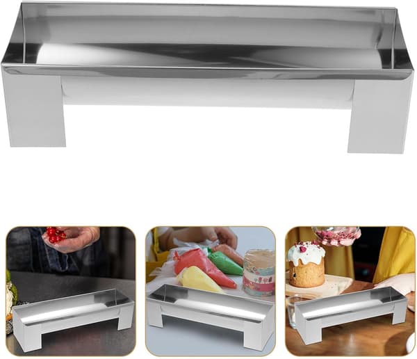 Kakeform i rustfritt stål, U-formet, 10,6x5,5x2,5 tommer