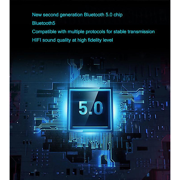 Bluetooth-hodetelefoner Over Øret, [Opptil 52 timer] Trådløse Hodetelefoner Blue
