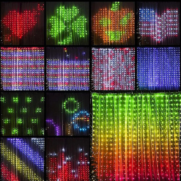 Julegardinlys Smart LED RGB Farge 1x1