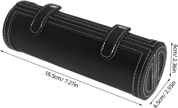 Makeupbørstetaske Organizer Etui til Kosmetik Sort Lædermateriale
