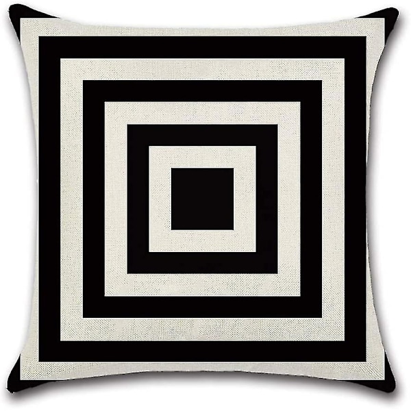 Mustavalkoiset Geometriset Tyynynpäälliset 45 X 45 Cm Pakkaus 4 Puuvillapellava Tyynynpäälliset Lahja
