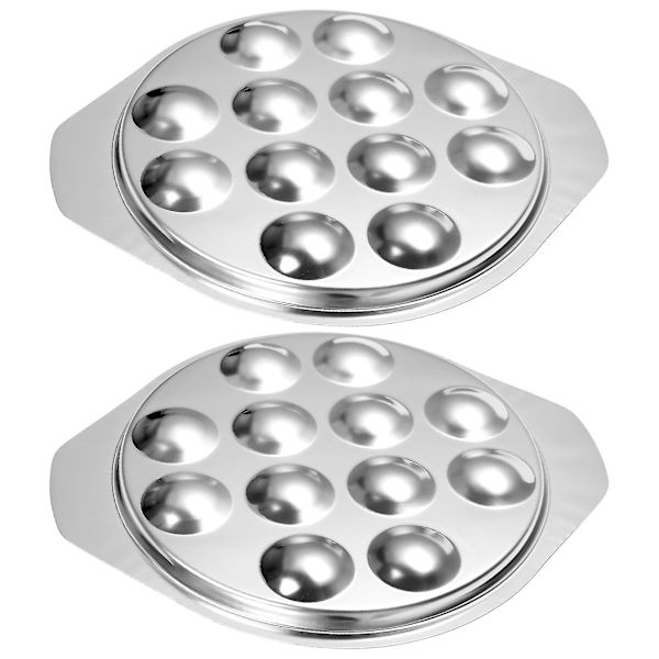 2 stk Snegledisk Tallerken Restaurant Serveringsfat Varmebestandig Sopp Escargot Middag Rustfritt Stål