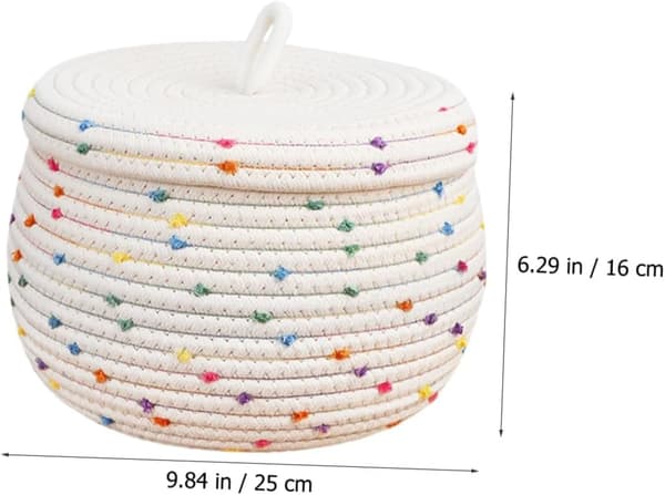 Liten skrivbordsförvaringskorg i bomullsrep, 2-pack, vävd textur, delikat enkel form