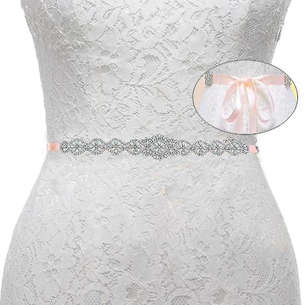 Brud Rhinestone Bröllop Bälte Silver Rhinestone Bälten För Kvinnor