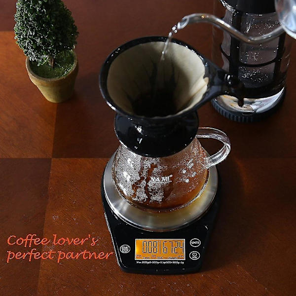 6,6 lb/3 kg Digital Hånddryp Kaffe Vægt Rustfrit Stål