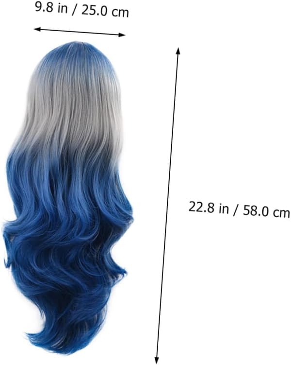 Gradient Lång Lockig Peruk Hög Temperatur Silke Hel Syntetisk Peruk