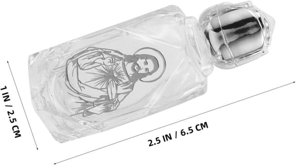 7 st präglade Maria heliga vattenflaskor med lock glasbehållare
