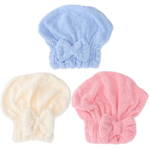 Badhandduk Pineapple Grid Hårtorkningsmössa 3-pack