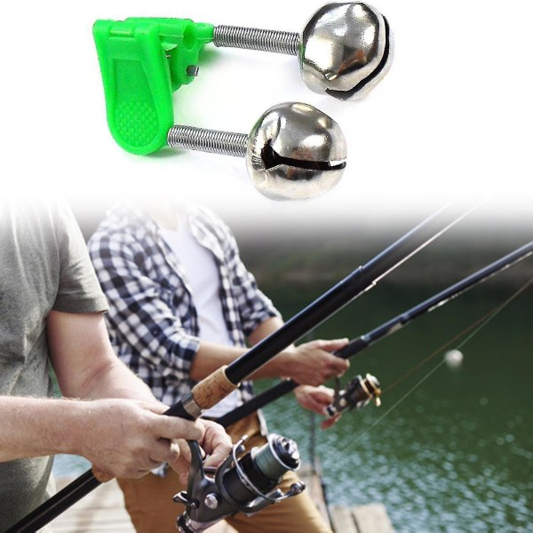 Kalastuskellot Double Bells Alert ruostumattomasta teräksestä kannettavat muovipidikkeet Bell