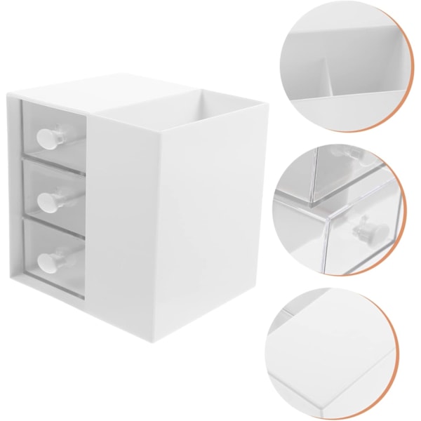 Stabil Makeup Organizer Skrivebords Makeup Holder Plastik Kosmetikboks Kontor og Hjemmebrug