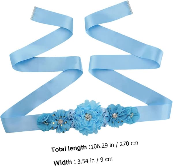 Elegantt blomster midjebelte for kvinner, mammabelte, kjole tilbehør