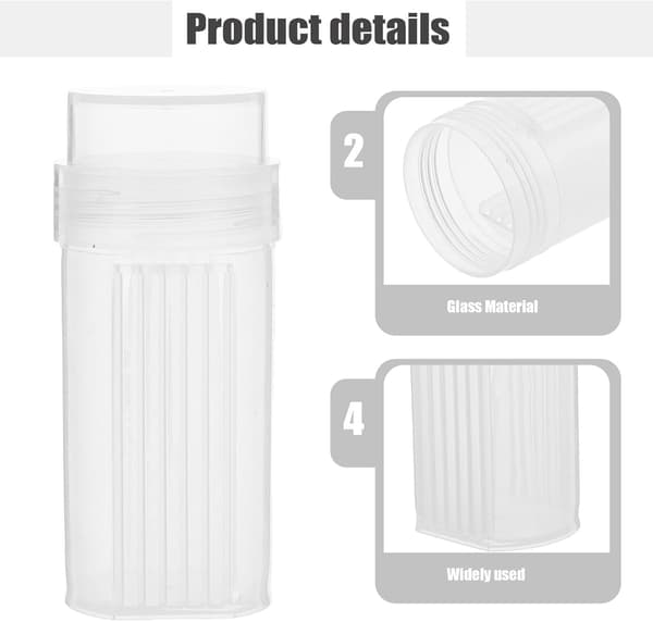 2 st laboratoriefärgningsflaskor Plastburkar Lock Glas Kapacitet Återanvändbara provburkar