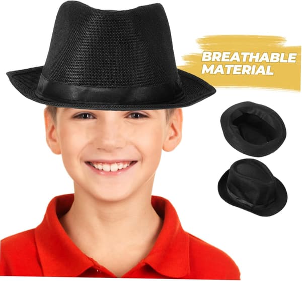 Danseforestilling Hatt Gutter og Jenter Fedora Hatter for Gutter Jenter Svart for Sceneopptredener