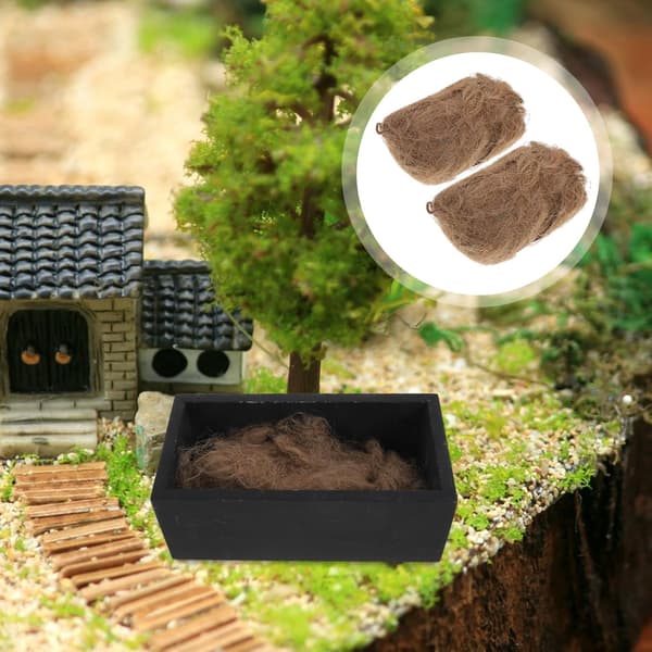 2 st statiska grästuvor för modelllandskap, miniatyrvegetation DIY-material