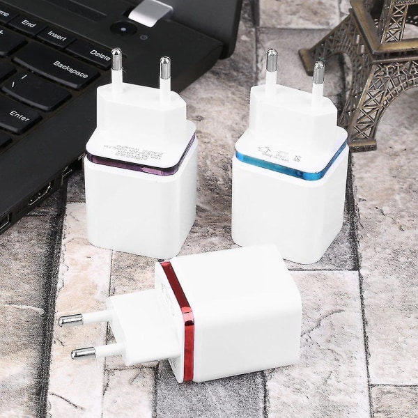 Universal 4 Ports USB Rejsevægslader EU Stik Adapter