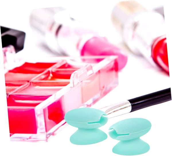 12 stk. silikone læbebørstehætter og mintgrønne anti-tabte makeupbørstebeskyttere til læberejser og opbevaring