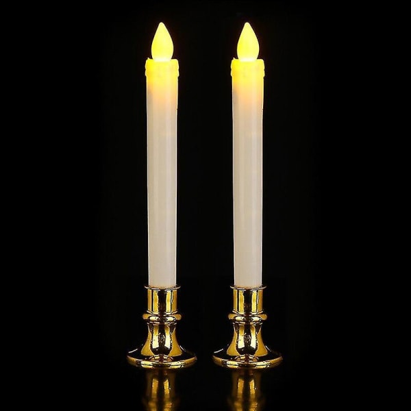 2 kpl LED-kynttilöitä Sähköliesittömät valot kultaiset pohjat