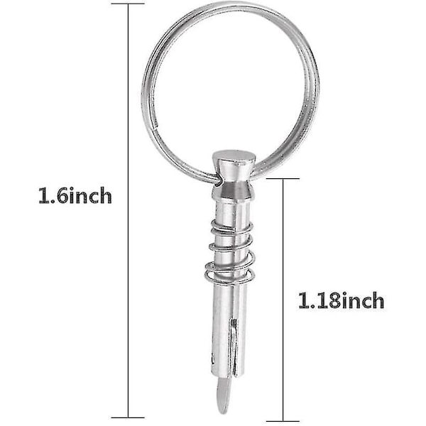 4 st 316 Rostfritt Stål Snabbkopplingsstift Båtstift Med Drop Cam 1/4\" X 1\" Grepp Lanyard