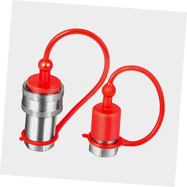 Hydraulkoppling Dammskydd och Plugg Kit Plast Dammskydd för Hydraulsystem 2 Satser Röd