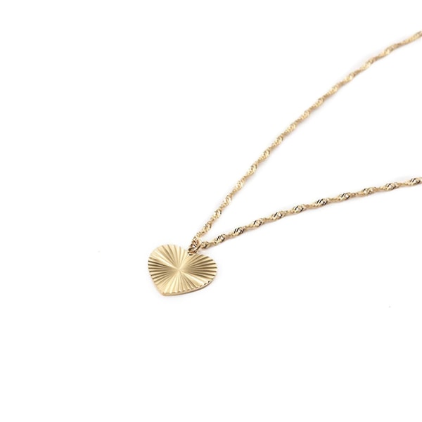 Vintage kjærlighet halskjede titan stål gullbelagt krageben kjede enkle  smykker for kvinner jente 477f | Fyndiq